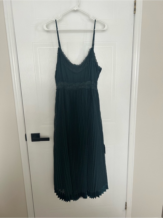Lulus Dresses & Skirts - Lulu's Teal Lace-Trim Slip Dress